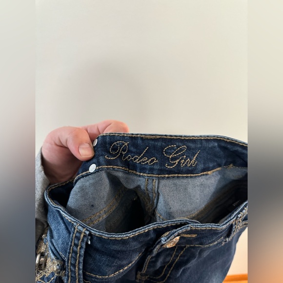 Pre-Owned Size 12 Rodeo Girl Dark Blue Rhinestone Embellished Jeans - Picture 11 of 12